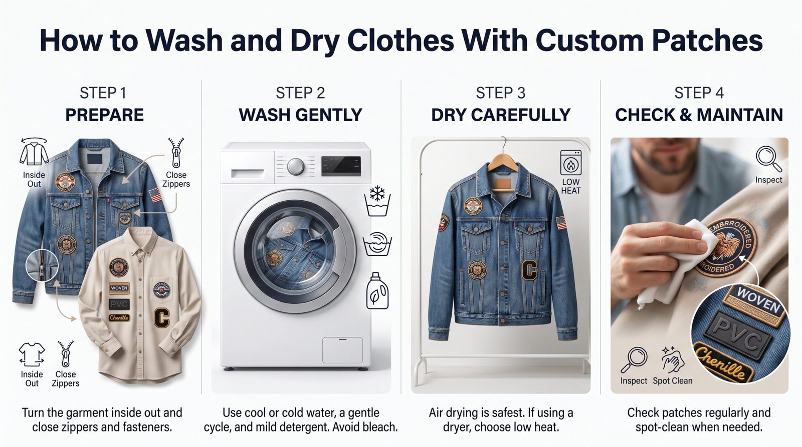 How to Wash Clothes With Custom Patches complete guide